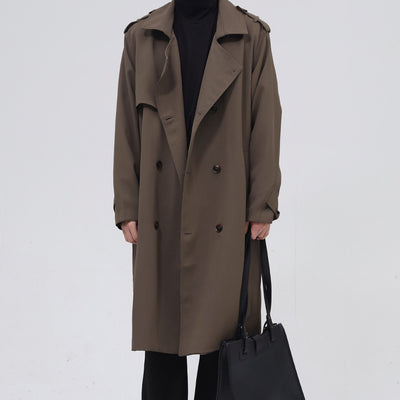 Gabardina Cruzada para Hombre con Cinturón Integrado