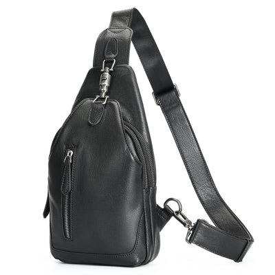 Bolsa de Pecho Ma Pi Cuero Genuino Vintage - Mochila Cruzada Estilo Commuter con Cierre de Candado - Image 5