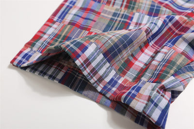 Camisa Cuadros Suelta Manga Corta para Hombre - Image 10