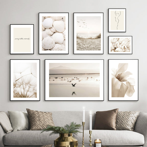 Cuadro Decorativo Flores Silvestres en Lienzo - Diente de León Blanco para Sala