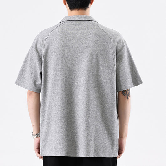 Camisa de Algodón Pesado con Solapa y Manga Corta - Image 3