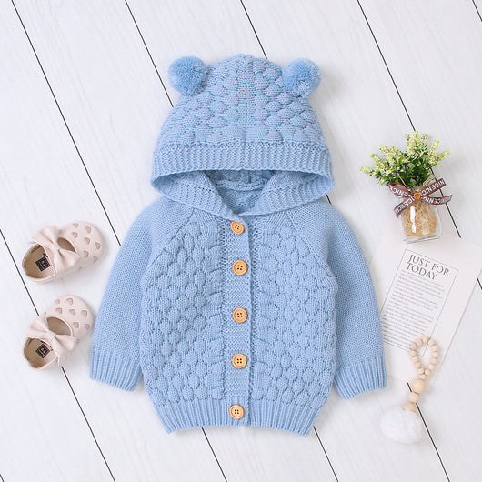 Chaqueta Tejida con Capucha y Bolitas de Lana - Image 13