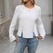 Blusa Versátil con Cuello Redondo, Botones Decorativos y Abertura Lateral