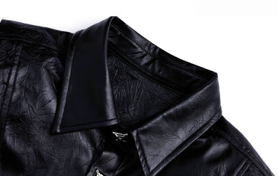 Camisa de Cuero Avanzado con Hombros Acolchados y Manga Larga - Image 8