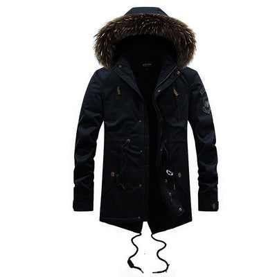 Abrigo de Algodón para Hombre con Cuello de Piel Sintética - Image 11