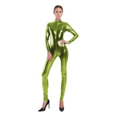 Enterizo de Cuero Sintético Brillante para Mujer - Image 4