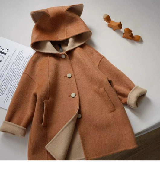 Abrigo de Lana Infantil Zorro Adorable - Largo Grueso y Cálido - Image 23