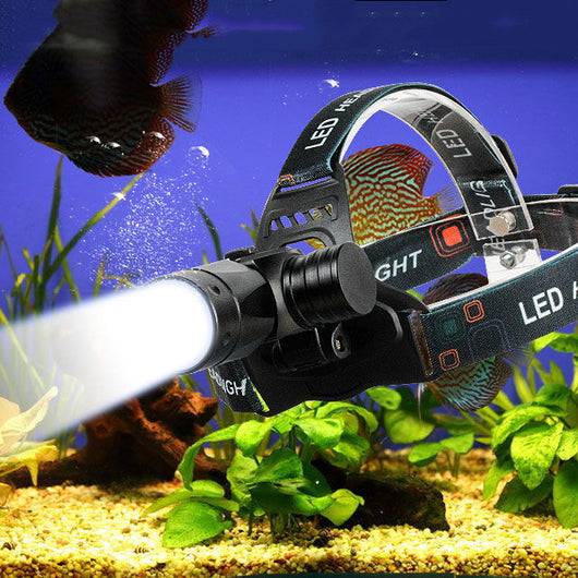 Linterna Frontal de Buceo LED Recargable - Luz Submarina Potente