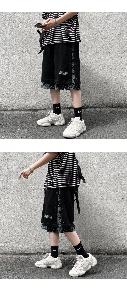Shorts Hip Hop Estilo Hong Kong con Bordado de Flor de Anacardo - Image 14