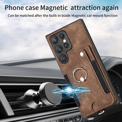 Funda Protectora S25Ultra con Anillo Seguro, Lanyard y Soporte para Tarjetas