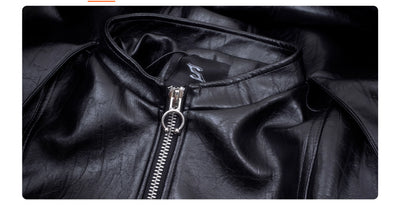 Chaqueta de Cuero para Hombre Rojo Otoño con Costuras Reforzadas - Image 10