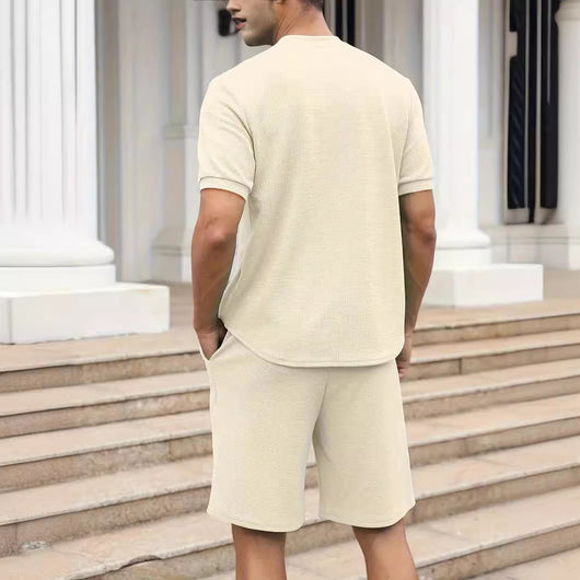 Traje Ejecutivo Hombre con Cuello Mao, Cierre de Cremallera y Pantalón Corto - Image 2