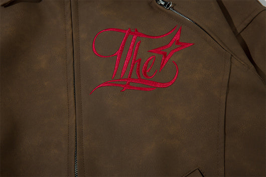 Chaqueta de Cuero Suelta con Bordado Gótico - Image 22