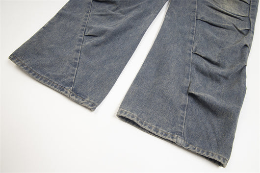 Jeans Rotos Plisados Irregular Unisex - Image 21