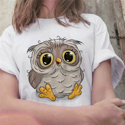 Playera Corta para Mujer con Estampado Artesanal de Búho - Image 8