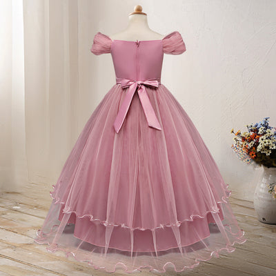 Vestido Princesa de Hombro Descubierto con Flores - Image 12