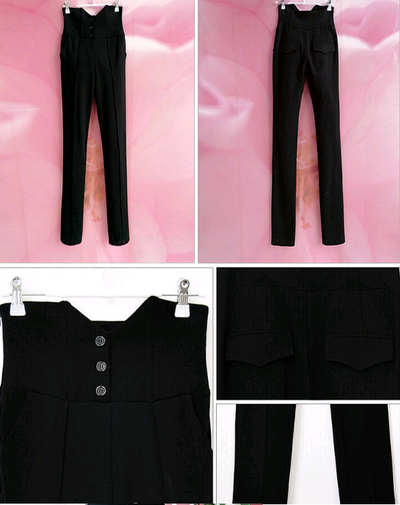 Pantalón Pitillo Negro Cintura Alta Súper Delgado Estilo Coreano - Image 7