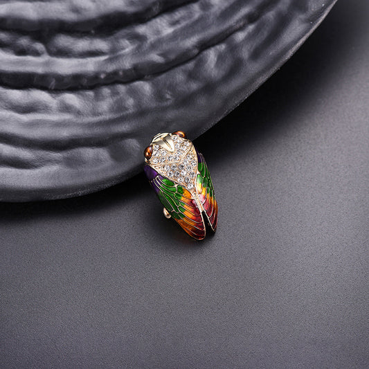 Broche Vintage Cicada de Cristal - Joya Animal de Lujo para Verano