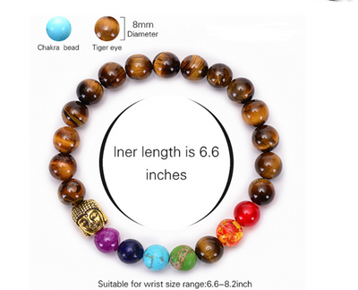 Pulsera de Chakras con Piedra Volcánica y Ojo de Tigre - Equilibrio y Protección - Image 20