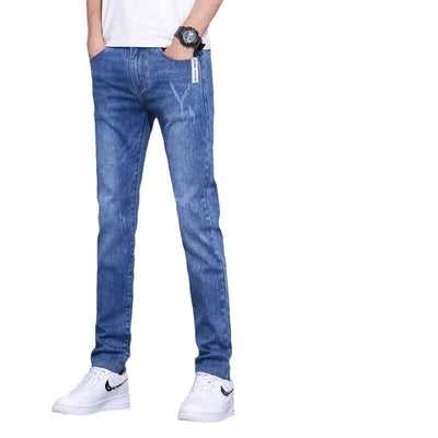 Pantalones Vaqueros Azul Lavado Slim Fit para Hombre - Estilo Primavera Otoño - Image 8