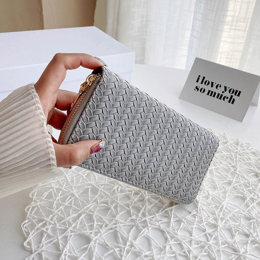 Cartera Clutch de Cuero con Patrón Geométrico - Bolso Minimalista para Mujer - Image 5