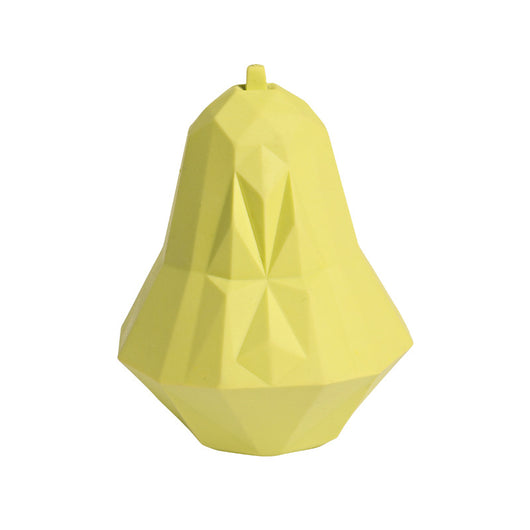 Lime green bell-shaped dog toy with a faceted, geometric surface for teeth cleaning. - Image 15