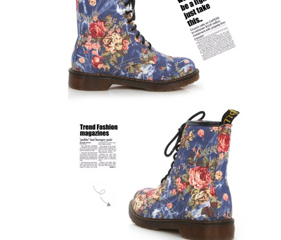 Botas Martin Estilo Vaquero Retro con Flores - Diseño Europeo Clásico - Image 2
