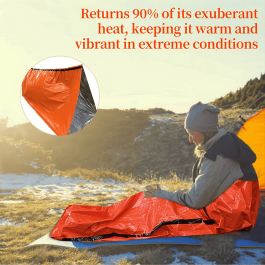 Saco de Emergencia Térmico Portátil - Manta Impermeable y Resistente al Viento para Camping - Image 4
