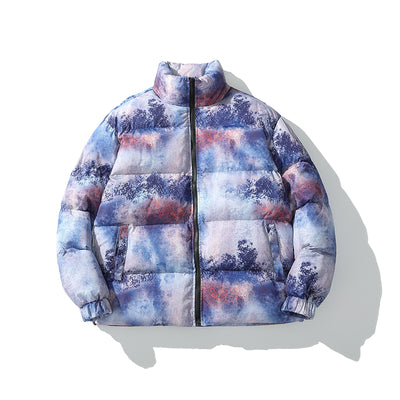 Abrigo de Algodón con Estampado Graffiti Europeo Americano - Image 3
