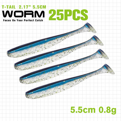 Gusano Artificial T-tail 55 75mm - Anzuelo de Pesca Realista - Image 2