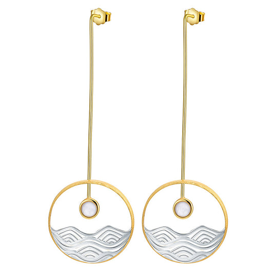 Aretes de Plata Esterlina 925 Concha Amanecer del Mar para Mujer - Image 9
