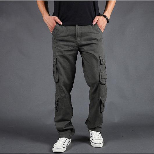 Pantalones de Trabajo Hombre Talla Grande Múltiples Bolsillos Corte Relajado - Image 2