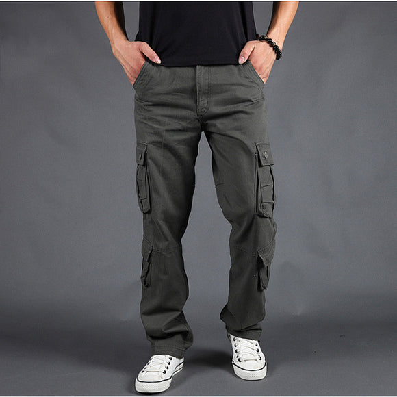 Pantalones de Trabajo Hombre Talla Grande Múltiples Bolsillos Corte Relajado