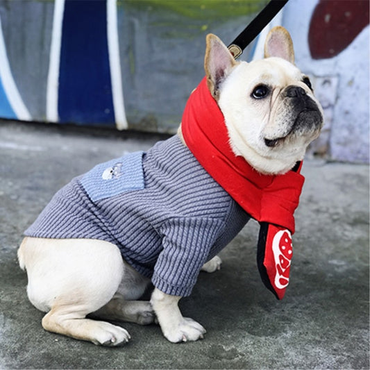 Playera para Perro con Bolsillos Contrastantes y Bordado
