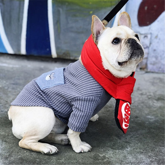 Playera para Perro con Bolsillos Contrastantes y Bordado