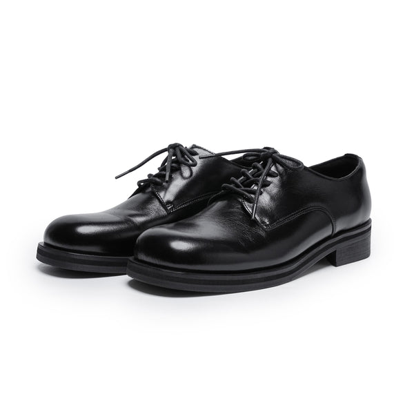 Zapatos Derby Cuero Artificial Efecto Vintage Punta Ancha - Image 10