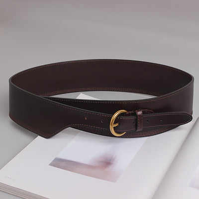 Cinturón de Cuero Grabado con Hebilla Japonesa Irregular para Mujer - Image 34