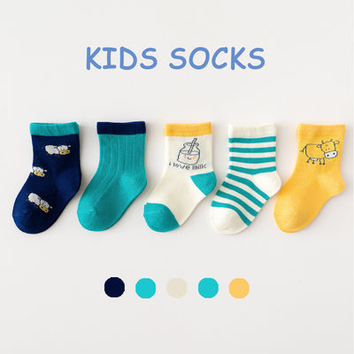 5 Pares de Calcetines Finos para Niños Primavera y Verano - Image 3
