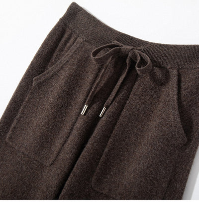 Pantalones de Punto Otoño-Invierno para Mujer, Cintura Alta Drapeado Elegante Efecto Adelgazante - Image 20