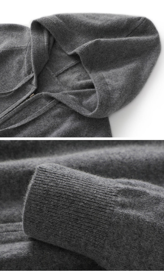 Cardigan Hoodie de Cachemira Tejida con Cierre - Hombre - Image 16