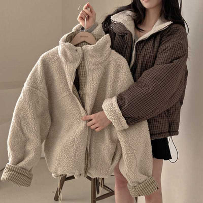 Abrigo Reversible de Algodón para Mujer - Doble Cara Cálido - Image 4