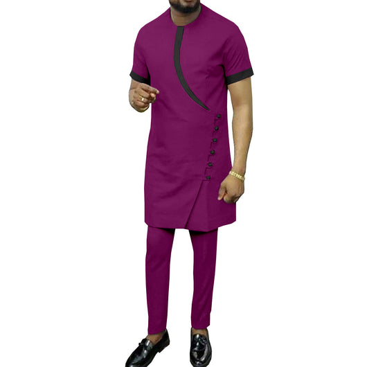 Conjunto Casual para Hombre con Estampado Batik Étnico Africano - Image 19