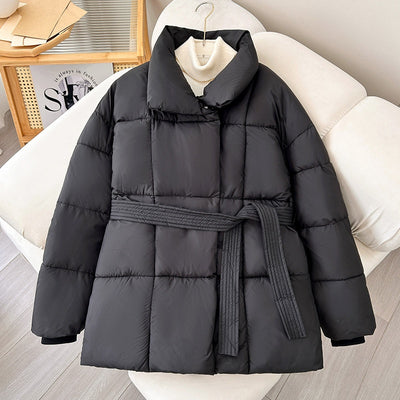 Abrigo a Cuadros con Cinturón - Chaqueta Gruesa Casual para Otoño e Invierno - Image 9