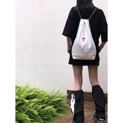 Bolso Bandolera Mujer Diseño Exclusivo con Cadena y Bordado Cruzado