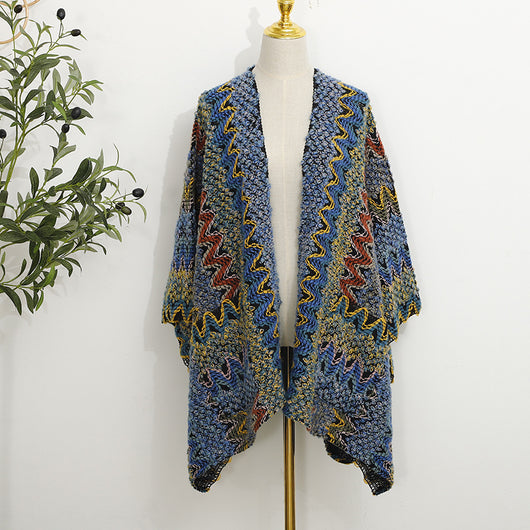 Chal Tejido Bohemio con Bolsillos - Abrigo Versátil - Image 12
