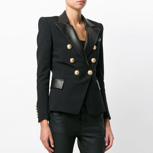 Blazer de Cuero PU con Costuras Reforzadas - Image 4