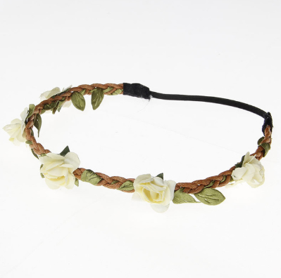 Diadema Tejida de Rosa para Niñas - Image 2