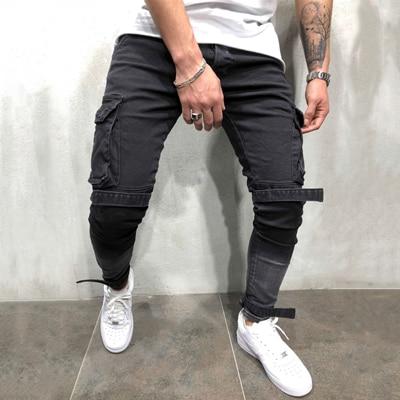 Pantalones Vaqueros Slim Fit con Bolsillos Grandes para Hombre