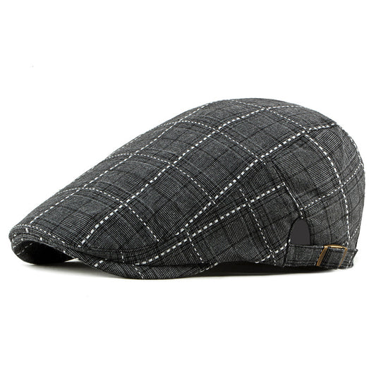 Gorra Estilo Británico Retro Pato Cuadrille para Hombre - Image 2