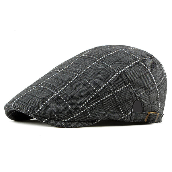 Gorra Estilo Británico Retro Pato Cuadrille para Hombre